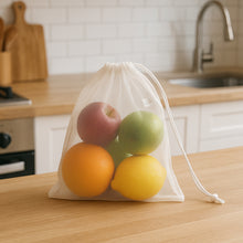 Reusable Transparent Drawstring Mesh Storage Bag (3 Pc)