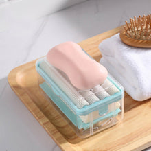 2-in-1 Portable Soap Dish Soap Dispenser With Roller And Drain Holes Multifunctional Soap Holder Foaming Soap Bar Box For Home Kitchen Bathroom