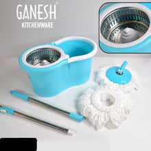 Rapid Steel Spinner Bucket Mop 360 Degree Self Spin Wringing With 2 Absorbers For Home And Office Floor Cleaning Mops Set