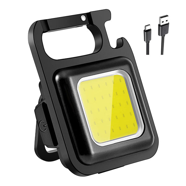 Rechargeable Keychain Mini Flashlight With 4 Light Modes ultralight Portable Pocket Light With Folding Bracket Bottle Opener And Magnet Base For Camping Walking