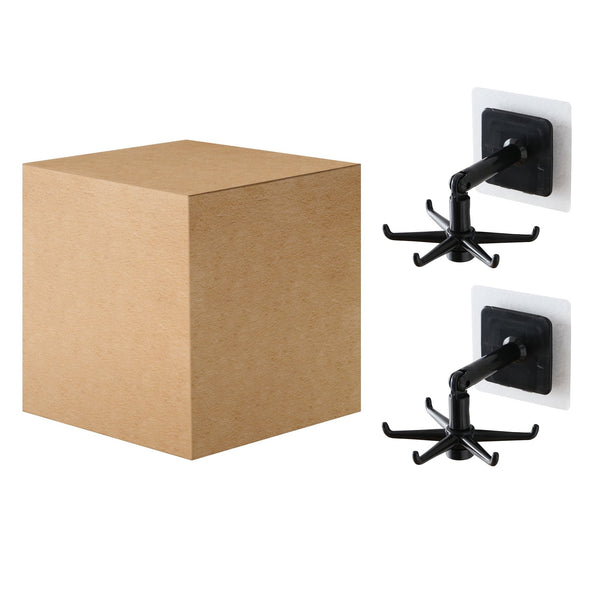 360 Rotatable  Hooks For Hanging (Pack Of 2) (Brown Box)
