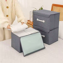 Small Foldable Storage Box With Lid And Handles Cotton And Linen Storage Bins And Baskets Organizer For Nursery Closet Bedroom Home (282016 Cm  1 Pc)