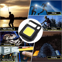 Led Battery Operated Keychain Flashlight Small Work Light With Folding Bracket Bottle Opener For Camping Hiking Emergency (2 Pc)