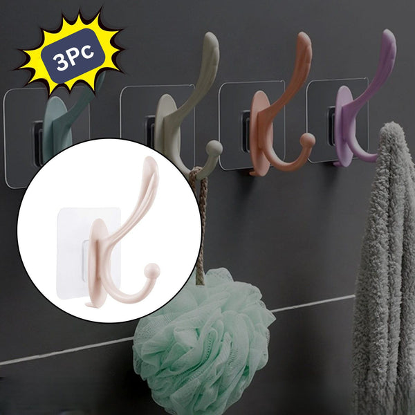 Self Adhesive Plastic Wall Hook For Home (3 Pc)