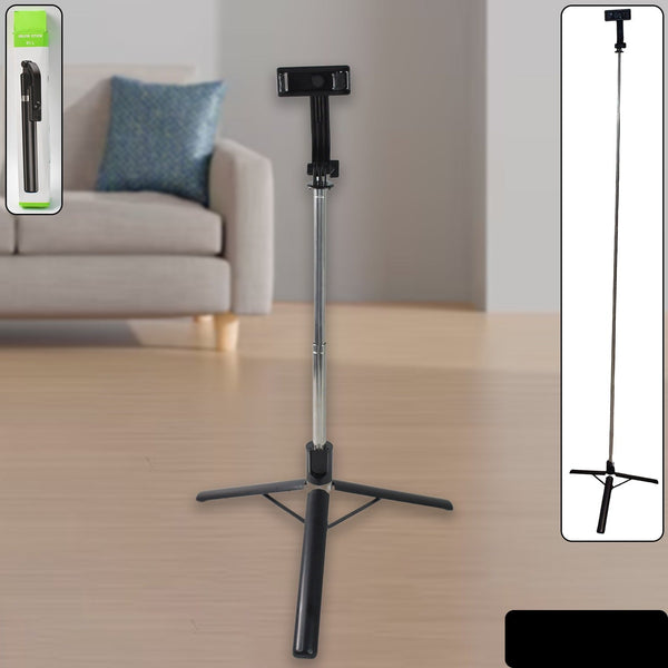 Selfie Stick With Tripod Stand (1 Pc, 160 Cm Long Approx)