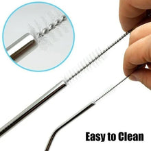 Set Of 4 Stainless Steel Straws  Brush (2 Straight Straws 2 Bent Straws 1 Brush)