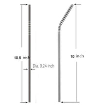 Set Of 4 Stainless Steel Straws  Brush (2 Straight Straws 2 Bent Straws 1 Brush)