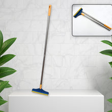 2 In 1 Cleaning Brush Long Handle Floor Brush Rotatable Cleaning Brush For Bathroom Kitchen 120 Degree Triangular Rotating Brush Head With Wiper