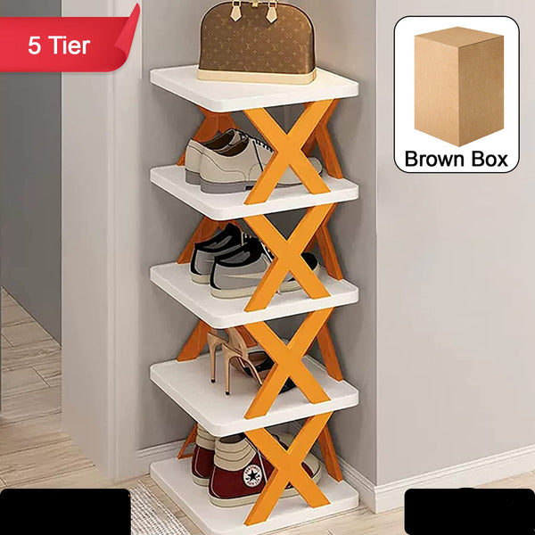 5 Tier Shoes Stand Shoe Tower Rack Suit For Small Spaces Closet Small Entryway Easy Assembly And Stable In Structure Corner Storage Cabinet For Saving Space