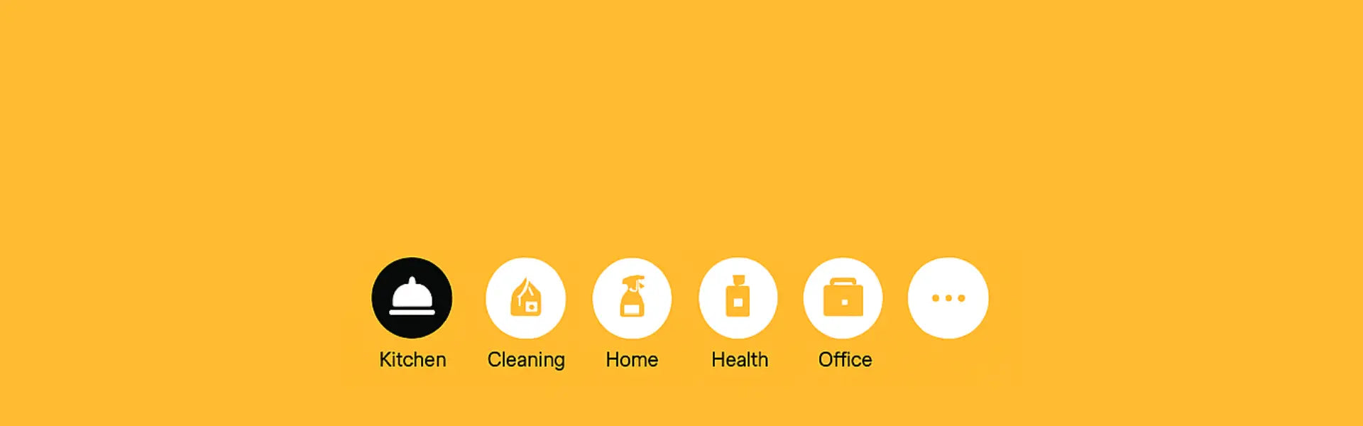 Set of icons and labels for different categories of smart gadgets