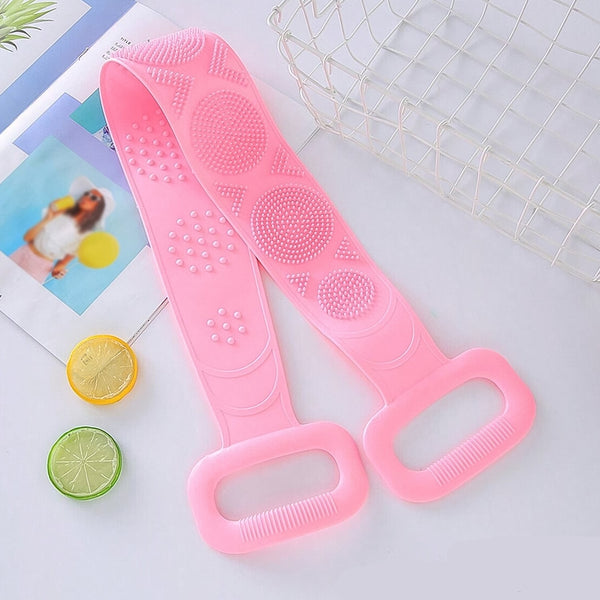 Silicone Body Back Scrubber Double Side Bathing Brush For Skin Deep Cleaning Massage Dead Skin Removal (101 Gm  Medium Size 1pc)