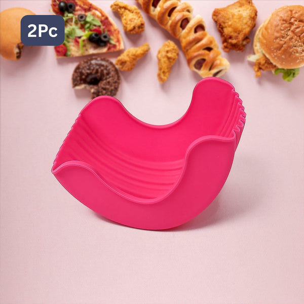 Silicone Burger Holder Snack Holder Reusable Burger Holder (2 Pc)