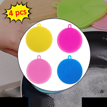 Silicone Dish Scrubber Sponge Mildew Free Non Stick (Mix Color)