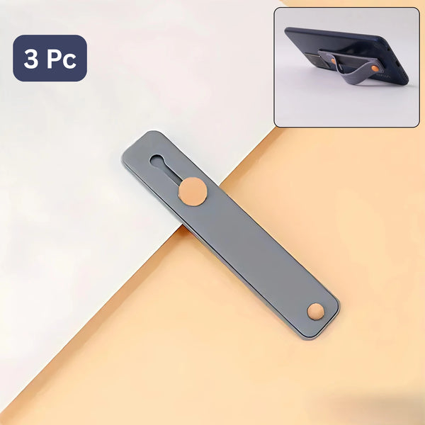 Dark Grey Phone Loop Finger Holder Phone Grip Straps Silicone Phone Finger Strap (3 Pc)