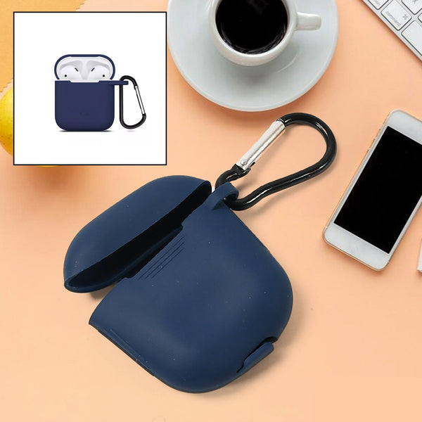Silicone Shockproof Protection Wireless Headphones Carrying Box Cover With Metal Keychain