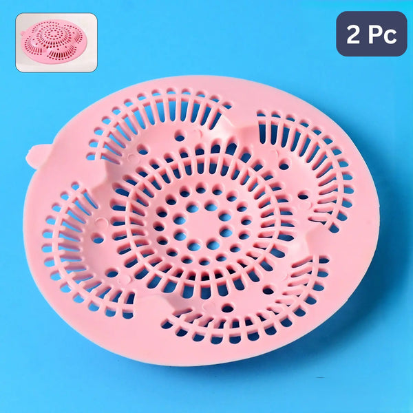 Multipurpose Silicone Sink Drain Hair Catcher And Filter Cover (2 Pc)