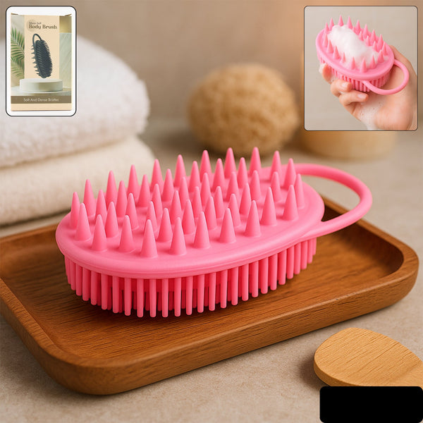 2-in-1 Silicone Soft Bristle Bath Brush