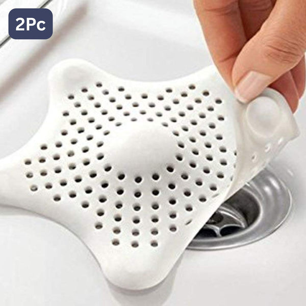 Silicone Star Shaped Sink Filter Bathroom Hair Catcher Drain Strainers For Basin (2 PCs)