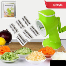 6 In 1 Multi Functional Vegetable Cutter  Slicer Hand Machine Cutting Slice Cut Thick Cut Silk All In One Vegetable Chopper Cutter  Slicing Cutter Barrel - Vegetable Grater With 6 Removable Blades