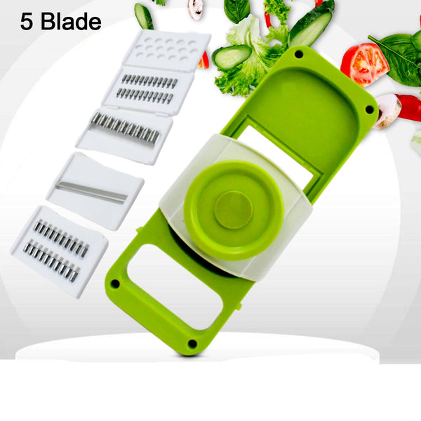 Slicer For Kitchen 5 In 1 Foldable Vegetable Slicer Blade Potato Cutter Veggie Slicer Onion Slicer Julienne Grater With Protective Guards Stainless Steel Blade