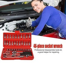 Socket 14 Inch Combination Repair Tool Kit (Red 46 Pcs)