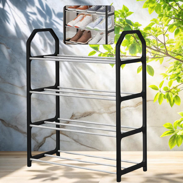 4 Layer Space saving Shoes Show Rack Folding Shoe Rack (1 Pc)