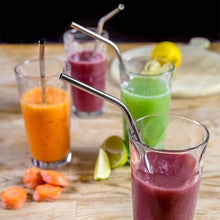 Set Of 4 Stainless Steel Straws  Brush (2 Straight Straws 2 Bent Straws 1 Brush)