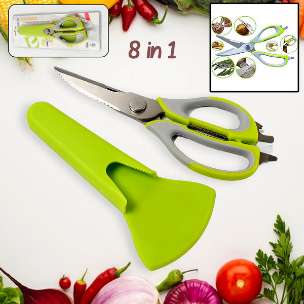 Multi-purpose Kitchen Shears With Magnetic Holder Stainless Steel Red Multifunction Heavy Duty And Kitchen Scissors