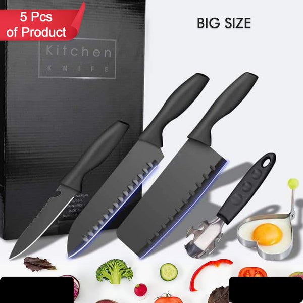 5-piece Forged Kitchen Chef Cutlery Stainless Steel Knife Set Chopping Knife Chef Knife Utility Knife Butcher Knife (5pc)