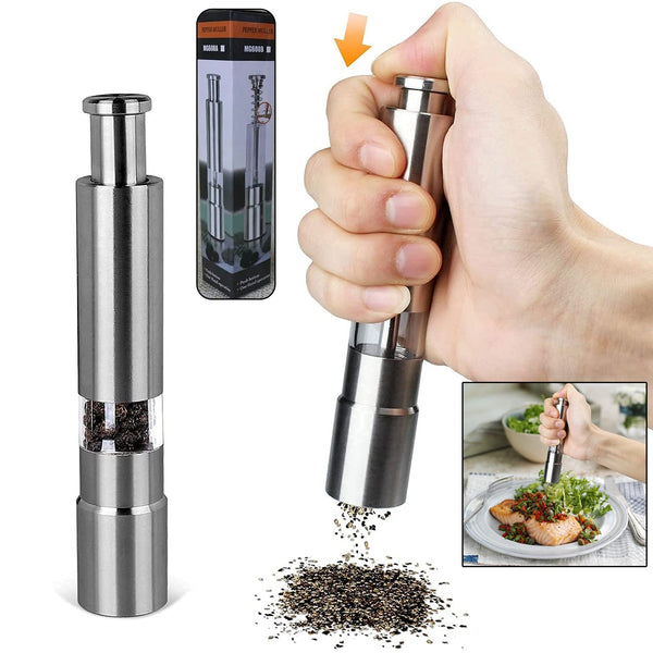 Stainless Steel Thumb Presser Salt And Pepper Grinder (1 Pc)