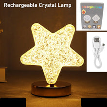 Star Shape Crystal Diamond Lamp Cordless Luxury Lamp With Usb Rechargeable 3-way Dimmable  Touch Control Decorative Nightstand Lamp For Bedroom Living Room Party Restaurant Decor (1 Pc )