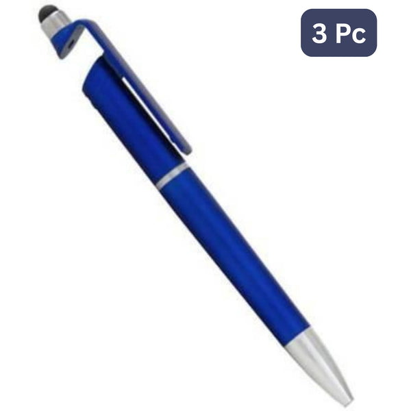 3 In 1 Ballpoint Function Stylus Pen With Mobile Stand (3 Pc)