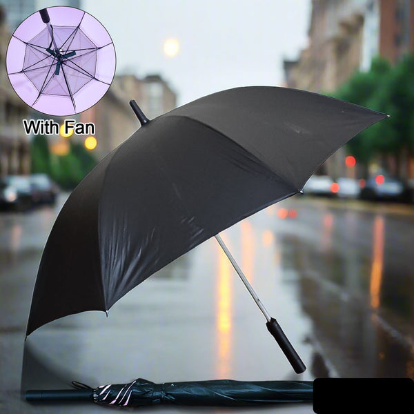 Sun Umbrella With Inside Fan Power Bank Umbrellas For Summer