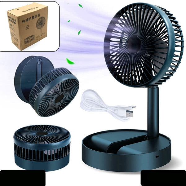 Telescopic Electric Desktop Fan Height Adjustable Foldable  Portable For Travel carry Silent Table Top Personal Fan For Bedside Office Table (Battery Not Include)