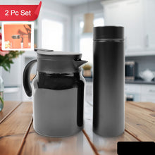 Thermal Coffee Carafe Tea Pot Water Bottles With Led Display (Bottle 500 Ml  Pot 1000 Ml  2 Pc)