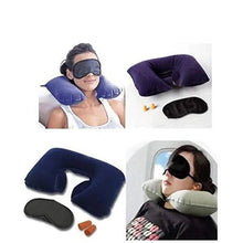 3-in-1 Air Travel Kit With Pillow Ear Buds Eye Mask