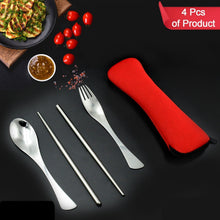 Picnic Dinner Spoon Fork Chopsticks Cutlery Table wares Set Traveling Spoon Set High Quality Cutlery Set (4 Pc  1 Set 