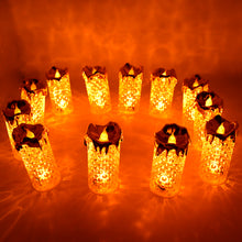 Gold Flameless Candles Led Light Flameless And Smokeless Decorative Candles Led Tea Light Candle Perfect For Gifting Home Diwaliwedding Christmas Crystal Candle Lights Table Decorations (12 Pc Moq)