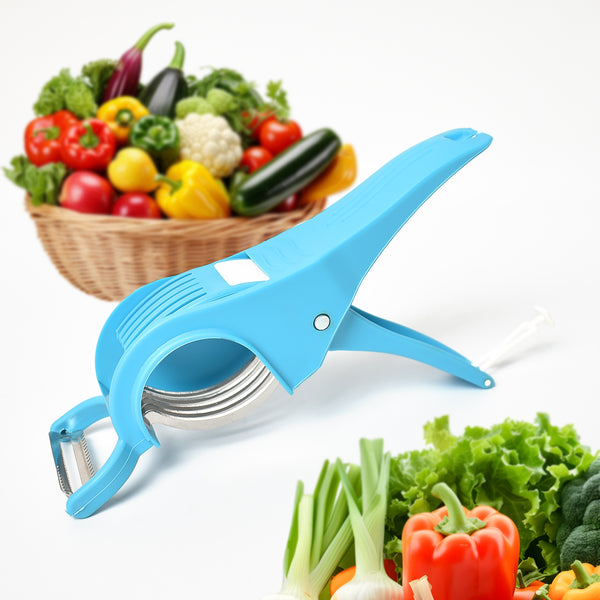 2 In 1 Vegetable Fruit Multi Cutter 5 Blade Vegetable Cutter With Peeler (1 Pc, Multicolor)