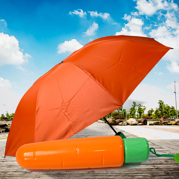 Vegetable Shaped Folding Umbrella Plastic Case Creative Fashion Folding Mini Sun Shade Rain Umbrella Unique Umbrella Sun  Uv Protection Cute Design (1 Pc)