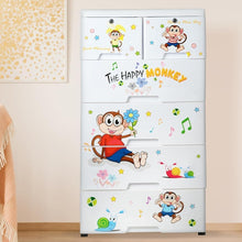 Kids Plastic Chest Of 6 Drawers Multi-purpose Storage Organizer wardrobe For Kids