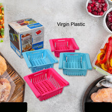 Virgin Freeze Storage Unbreakable Adjustable Multi Color Tray With Extra Storage  Easy To Remove Easy To Clean  Pack Of 4 Tray