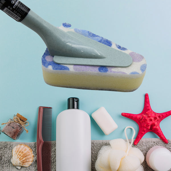 Cleaning Supplies Kitchen Handle Universal Triangular Sponge Multifunctional Bathroom Brush Long Handle Kitchen Dining  Bar