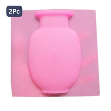 Wall Hanging Silicone Flower Pot Sticker Plant Rack For Decoration (2 Pc, Multicolour)