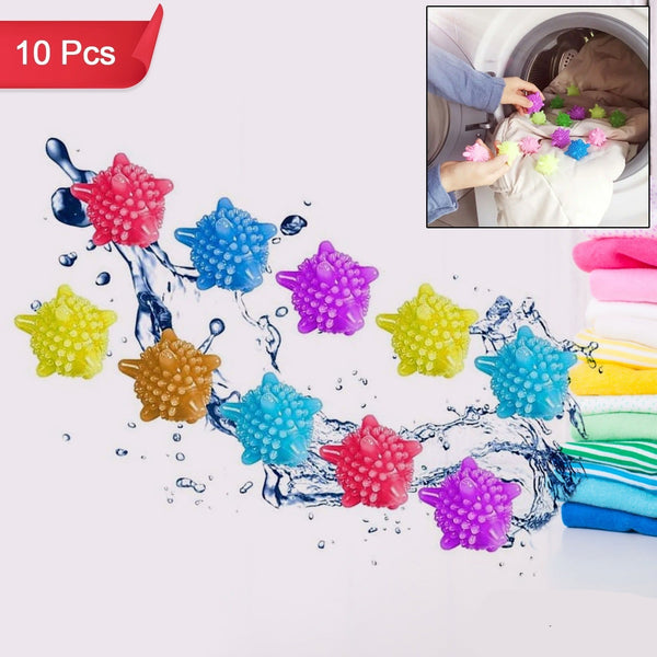Soft Star Washing Machine Laundry Dryer Balls Laundry Ball For Household Cleaning Washing Machine Clothes Softener (10 Pcs  Multi Color)