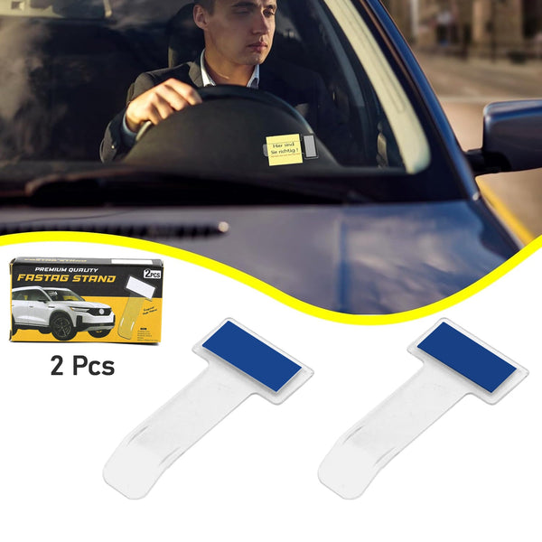 Windscreen Cardholder Fastag Stand Transparent Ticket Holder Car (2 Pc)