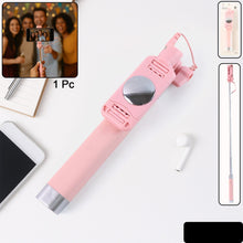 Wired Selfie Stick With Rearview Mirror Built-in Shutter Button (1 Pc)