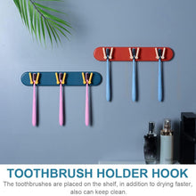 Toothbrush Holder Plastic Bathroom Accessories Organizer Wall Mounted Hanging Mount Shelf  Hooks (2 pc)