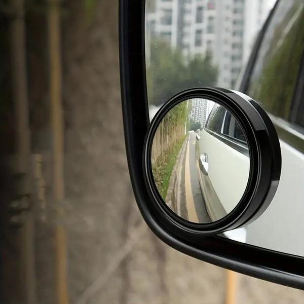 360 Degree Blind Spot Round Wide Angle Adjustable Convex Rear View Mirror - Pack Of 2