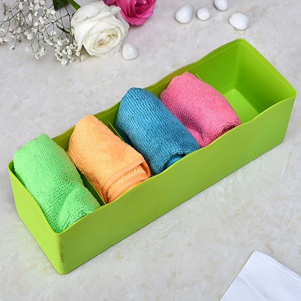 5-compartments Socks, Handkerchief, Underwear Storage Box Socks Drawer Closet Organizer Storage Boxes (Pack Of 4)